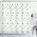 Green Toned Polka Dots Pattern Shower Curtain Home Decor