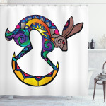 Colorful Kokopelli Hare Artwork Shower Curtain Home Decor