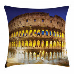 Historical Colosseum Art Pattern Printed Cushion Cover