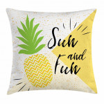 Sun And Fun Pineapple Art Pattern Printed Cushion Cover