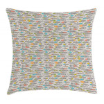 Doodle Underwater Creature Art Pattern Printed Cushion Cover
