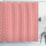 Ladies Dancing Ukulele Pattern Pink 3d Printed Shower Curtain Bathroom Decor