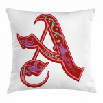 Classic Ornate Initial Letter A Art Printed Cushion Cover