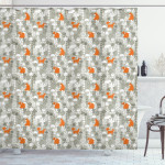 Winter Forest With Flowers Pattern Shower Curtain Home Decor