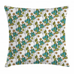 Ornate Oriental Floral Art Pattern Printed Cushion Cover