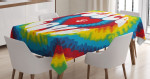 Groovy Hippie Rainbow Printed Tablecloth Home Decor