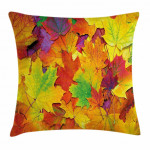 Colorful Maple Leaves Art Pattern Printed Cushion Cover