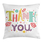 Lettering Thankful Thank You Art Pattern Printed Cushion Cover