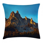 Mountain Forest Sunset Art Pattern Printed Cushion Cover