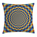 Yellow And Blue Psychedelic Hippie Art Printed Cushion Cover