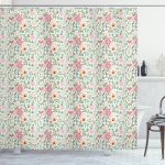 Wildflower Botanic Theme Pattern Shower Curtain Home Decor