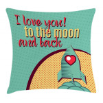 Rocket Love Fuel Love You Art Pattern Printed Cushion Cover