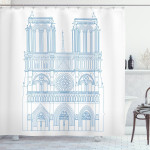 Linear Outline Architecture Shower Curtain Home Decor