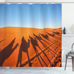 Camel Caravan Silhouette Pattern Shower Curtain Home Decor