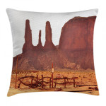 Valley View Of Western Art Pattern Printed Cushion Cover