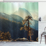 Misty Morning Yosemite Mountain Forest 3d Printed Shower Curtain Bathroom Decor