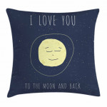 Happy Moon Retro Love You Art Pattern Printed Cushion Cover