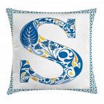 Old Fashion Typography Letter S Pattern Printed Cushion Cover