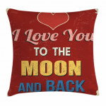 Vintage Nostalgic Love You To The Moon And Back Pattern Printed Cushion Cover