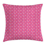 Abstract Flowers Dark Pink Background Art Pattern Printed Cushion Cover