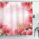 Romantic Roses Bridal Pink 3d Printed Shower Curtain Bathroom Decor