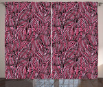 Safari Art Pink And Black Pattern Window Curtain Home Decor