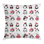 Cute Penguins Merry Xmas Art Printed Cushion Cover