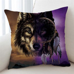 Contrast Wolf Cushion Cover