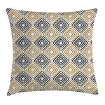 Square Shaped Lines Pattern Art Printed Cushion Cover