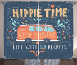 Hippie Time A Camper Pattern Window Curtain Home Decor