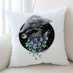 Star Moon Planetary Tree Of Life Butterflies Cushion Pillow Cover