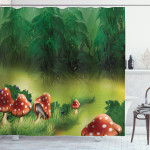 Mushroom Wild Magic Wonderland 3d Printed Shower Curtain Bathroom Decor