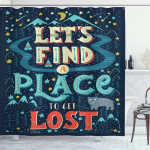 Let's Get Lost Phrase Shower Curtain Home Decor