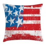 Retro Royal Art Red And Blue Pattern Printed Cushion Cover