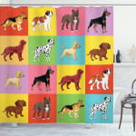 Colorful Different Breeds Dog Lover 3d Printed Shower Curtain Bathroom Decor