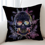 Glowing Color Skull Cushion Cover