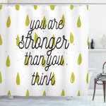 You Are Stronger Than You Think Doodle Raindrops Motivation 3d Printed Shower Curtain Bathroom Decor