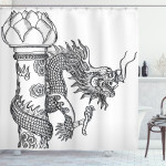 Chinese Creature Dragon By Sketch Shower Curtain Home Decor