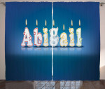 Alphabet Cake Topping Abigail Pattern Window Curtain Home Decor Custom Name