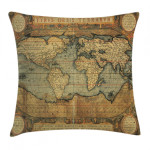 Vintage Atlas Old Chart Art Printed Cushion Cover