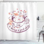 Herbs Flowers Hot Cup Shower Curtain