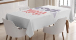 Valentines Day Theme Words Printed Tablecloth Home Decor