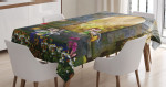 Flowers Blossoms Scene Printed Tablecloth Home Decor
