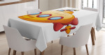 Sea Cartoon Art On White Printed Tablecloth Home Decor