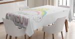 Sleep On Rainbow And Clouds Printed Tablecloth Home Decor