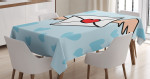 Heart Seal Love Printed Tablecloth Home Decor