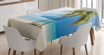 Beach Palm Trees Rock Printed Tablecloth Home Decor