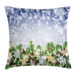 Bokeh Snowflakes Stars Art Printed Cushion Cover
