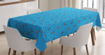 Polka Dots Marine Blue Printed Tablecloth Home Decor