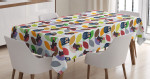 Abstract Vivid Birds Pattern Printed Tablecloth Home Decor